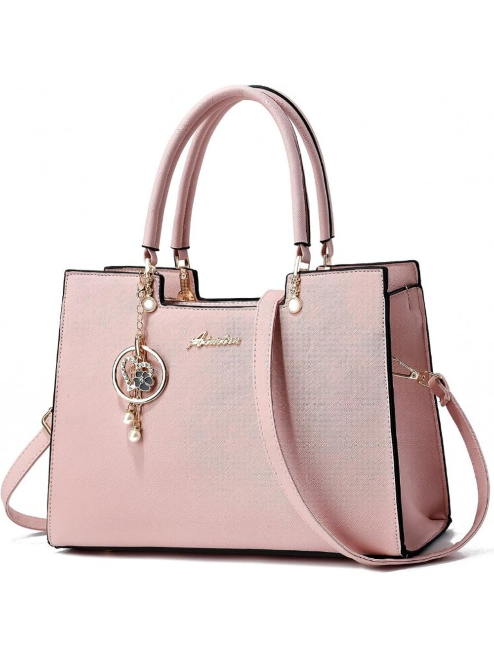 Stylish PU Leather Satchel Tote Bag for Women - Versatile Crossbody Handbag with